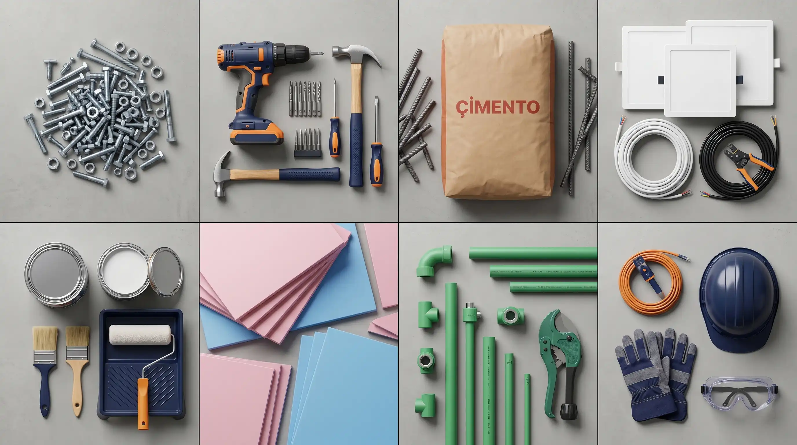 Toptan inşaat malzemeleri ve kurumsal yapı market ürün kategorileri